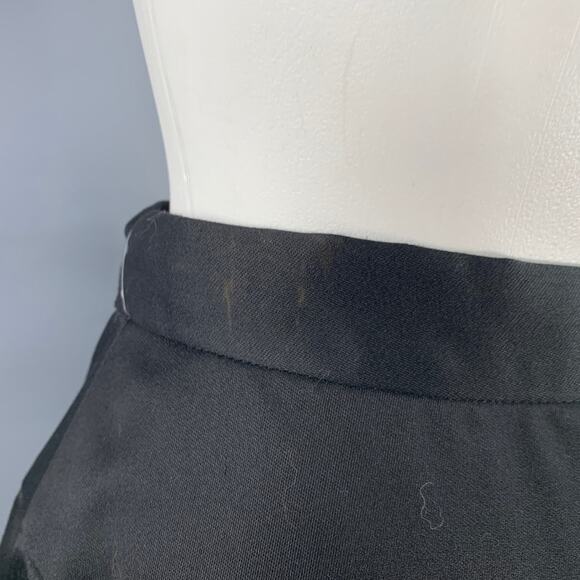 VICTOR COSTA Vintage Size 26 Black Taffeta Open Front Long Skirt - Picture 3 of 10